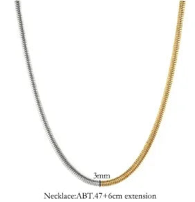 Stainless Steel Vintage Textured Delicate Necklace - C56