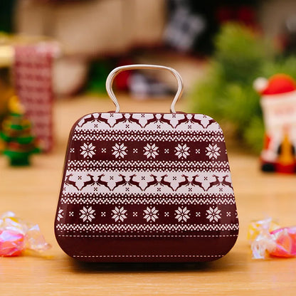 Christmas Decoration 2025 Metal Box Handbag Shape Tin Jar Jewelry Storage Case Kids Gift Can Storage Boxes 2026 Xms Party Dec