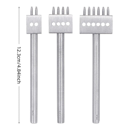 3pcs/SET Professional DIY Leather Punching Die, Manual Hole Punch for Leather Handcrafting, Multi-Round Punching Die Tool Set