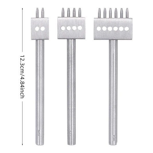 3pcs/SET Professional DIY Leather Punching Die, Manual Hole Punch for Leather Handcrafting, Multi-Round Punching Die Tool Set