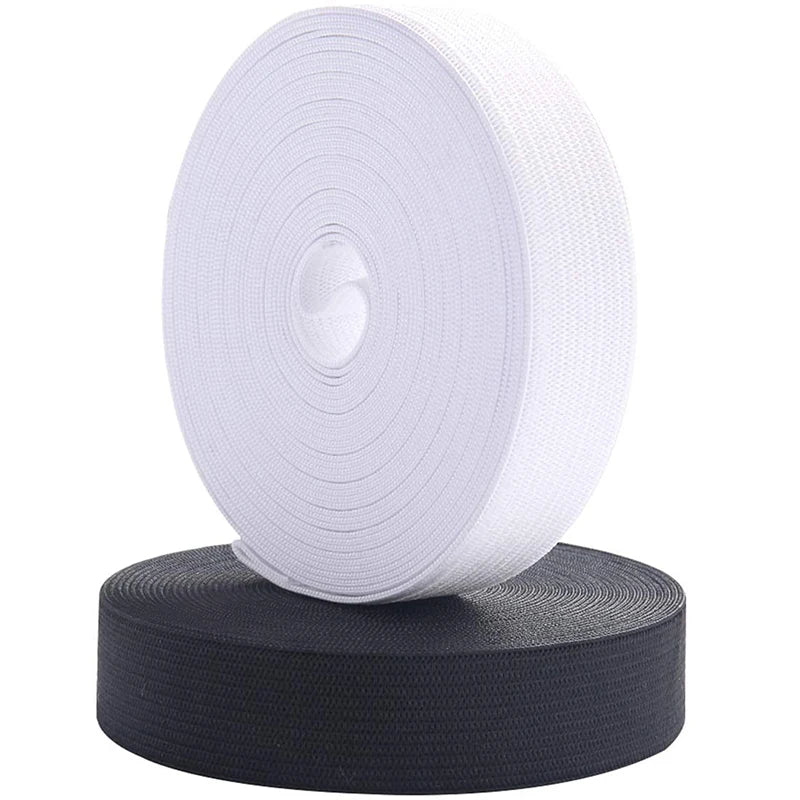5Meters Sewing Elastic Band Heavy Stretch High Elasticity Knit Elastic Band for Sewing Waistband Elastic White black 10-60MM