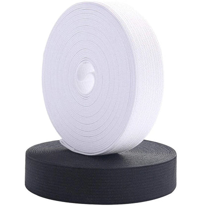5Meters Sewing Elastic Band Heavy Stretch High Elasticity Knit Elastic Band for Sewing Waistband Elastic White black 10-60MM