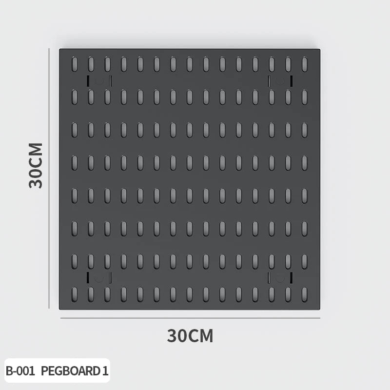 Home Study Storage Pegboard: Suitable for Displaying Figurines, Desk-Top Standing & Clip-On Storage for Furniture Items - Bla