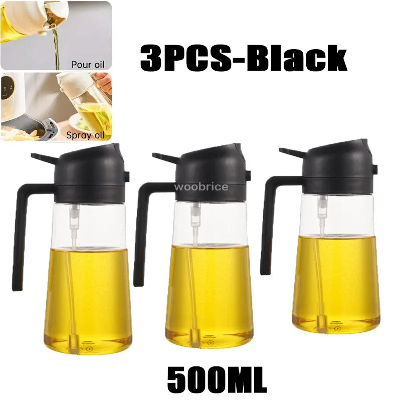 2in1 Kitchen Spray Oil Dispenser Oil Sprayer Polisher Or Only Brush Spray for Air Fryer Salad Grilling Roasting Cooking Kitch