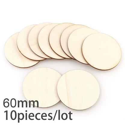 3-100Pcs Unfinished Round Wood Slices 1cm-10cm DIY Crafts Wooden Circle Discs Christmas Jewelry Painting Wedding Ornament Dec