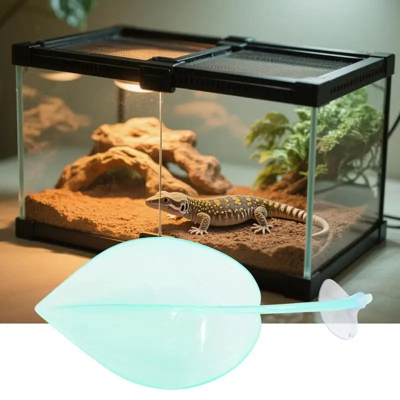 Frog Habitat Leaf Suction Cup Reptile Basking Area Resting Terrace Suction Cups Tank Accessories simulated leaves For Geckos