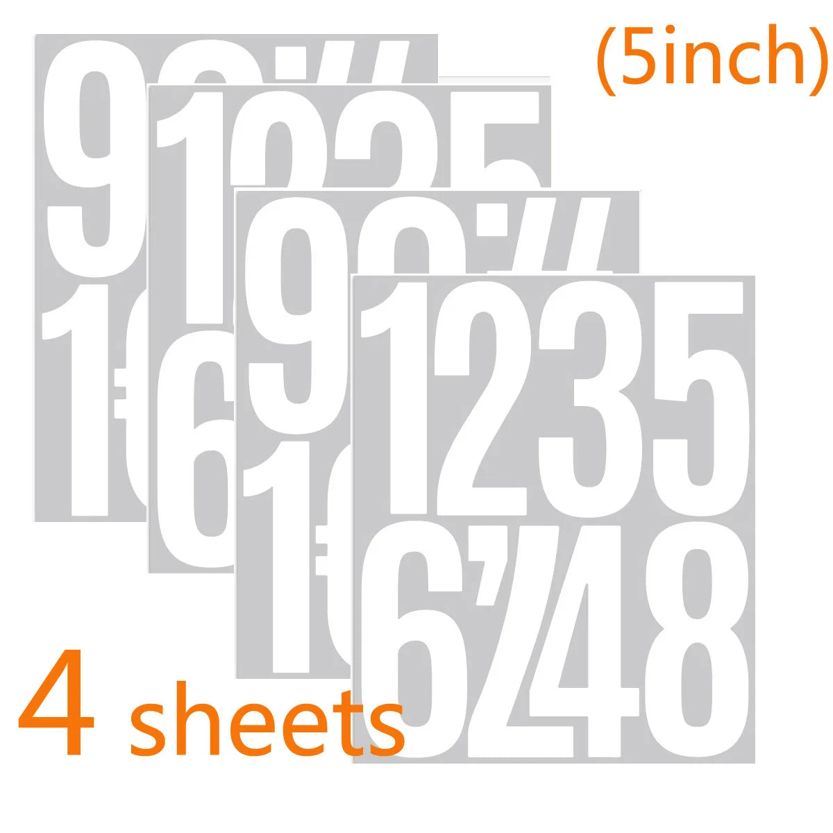 4 Sheets 5 Inch Big Alphabet Letter Numbers Stickers Removable Waterproof Letter Stickers for Car Mailbox Home Shop Office De