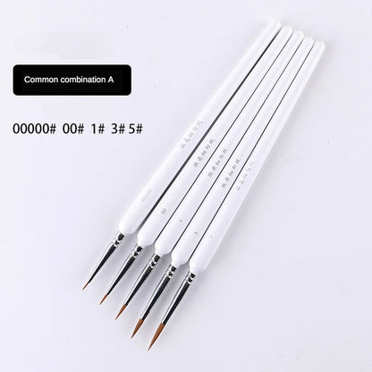4/5/10pcs Miniature Hook Line Pen Art Painting Brushes Weasel Hair Paint Brush Gouache Watercolor Oil Paint Artists Hand Pain
