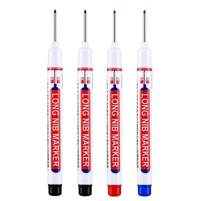 4Pcs/Set 20mm Deep Hole Long Nib Head Markers For Metal Perforating Pen Waterproof Bathroom Woodworking Decoration Multi-Purp