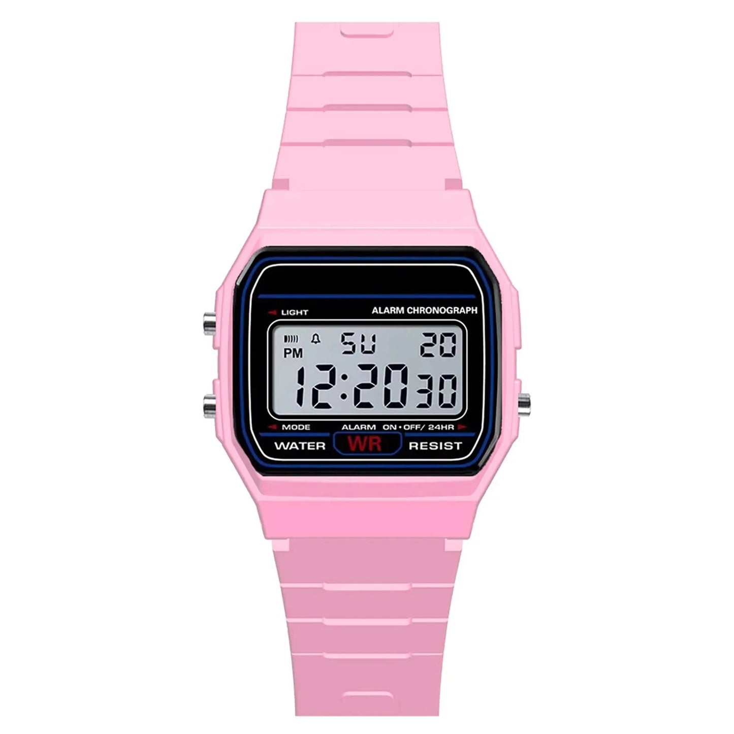 Luxury Men's Analog Digital Military Sport Watch LED Waterproof Wristwatch for Kids And Women with Bracelet Alarm - Pink