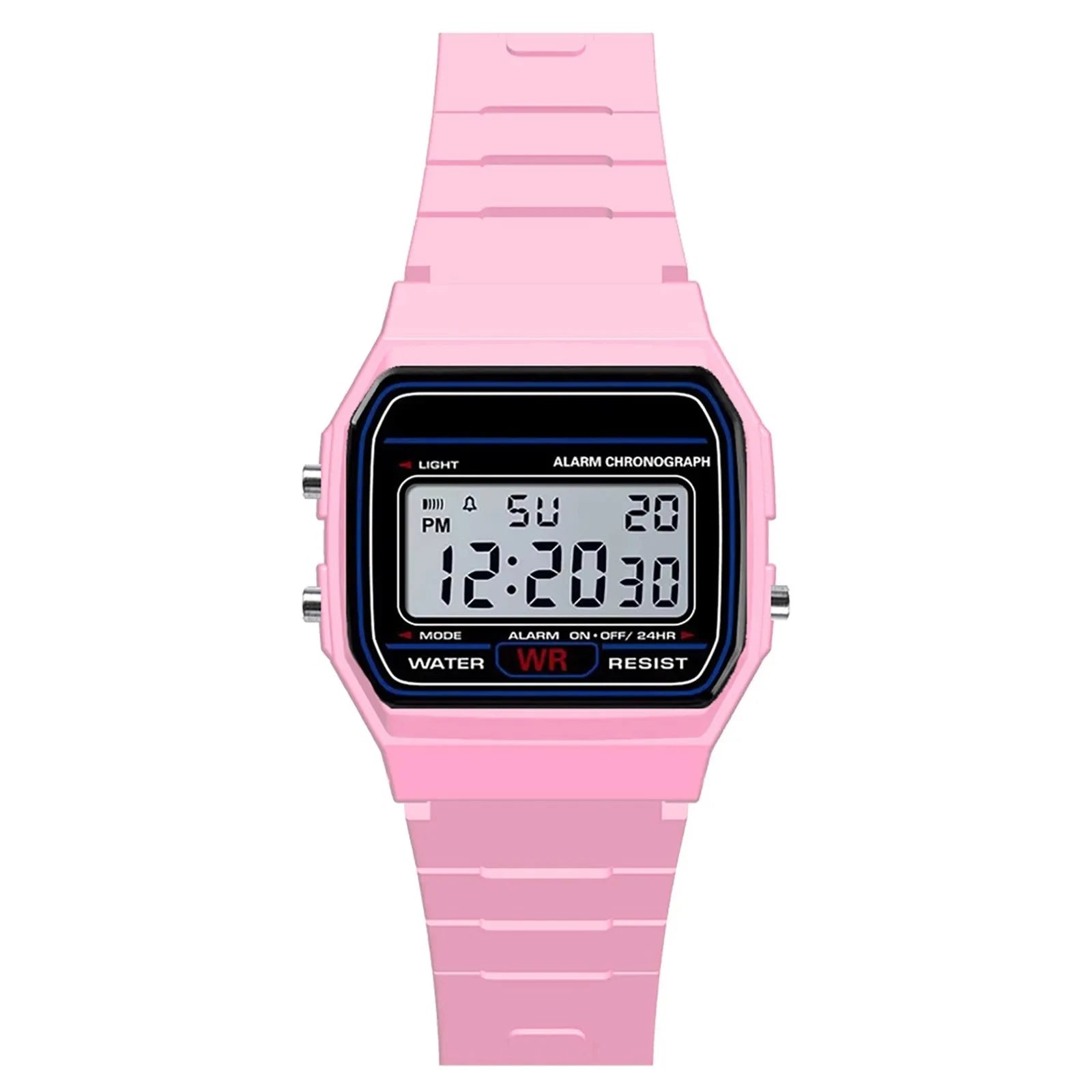 Luxury Men's Analog Digital Military Sport Watch LED Waterproof Wristwatch for Kids And Women with Bracelet Alarm - Pink