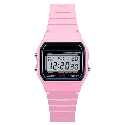 Luxury Men's Analog Digital Military Sport Watch LED Waterproof Wristwatch for Kids And Women with Bracelet Alarm - Pink