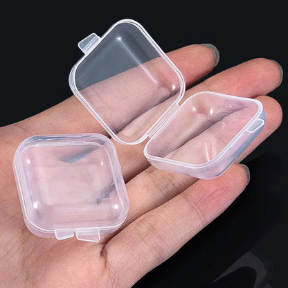 5/20PCS Mini Plastic Storage Box Transparent Jewelry Storage Box Container Portable Earring Ring Earplugs Packaging Storage C
