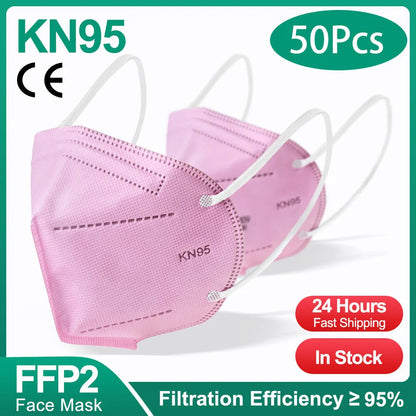 10-200Pcs FFP2 Masks kn95 Mascarillas KN95 Face Mask Filter 5Layers mascarillas quirurgicas homologadas Reusable Black FFP2 M