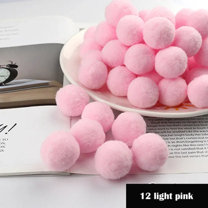 Assorted Pompom 8/10/15/20/25/30mm Fluffy Soft Pom Poms Balls Mixed Pompoms for DIY Crafts Wedding Decor Kid Toy Sewing Suppl
