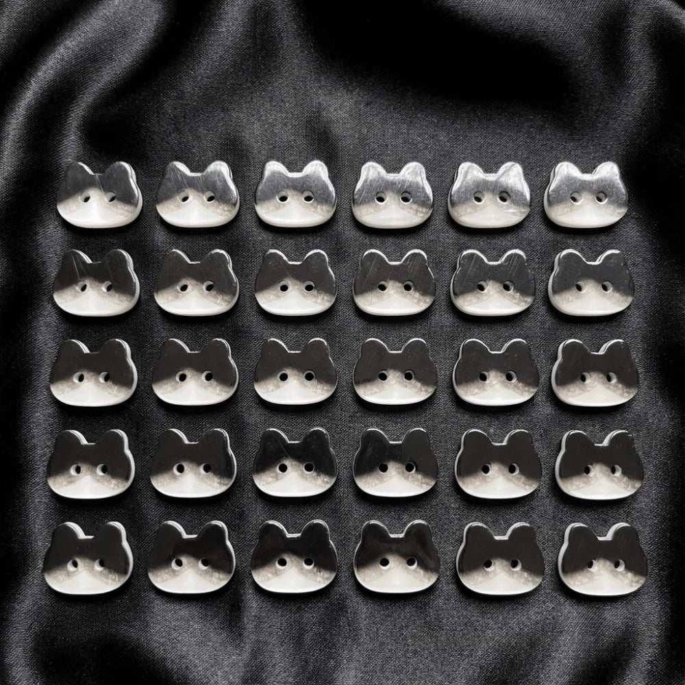 30pcs Tuxedo Cat 12mm Kitty Buttons Creative Cute Calico Cat Buttons Fashionable Resin Ginger Cat Buttons Clothes Accessories