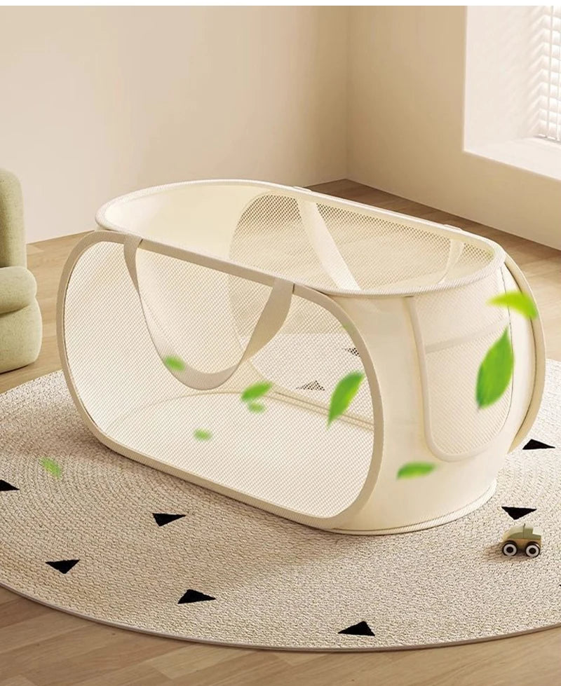 Children's Toys Storage Basket Large Capacity Laundry Basket Multifunctional Children's Dolls Breathable Storage Basket Mesh 