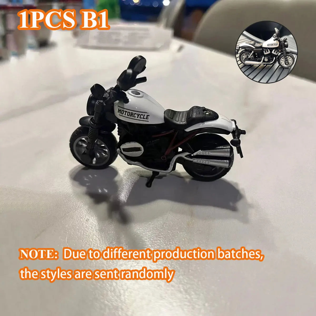 1PCS Motorcycle Model Toys Mini Vehicles Decoration Accessories for Boy Gift Alloy Car Children Birthday Gifts - white