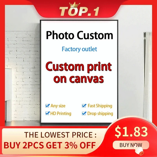 YWDECOR Custom Big Size Painting Canvas HD Print Your Picture Personalized Wall Art Poster Photo for Living Room Home Decor G