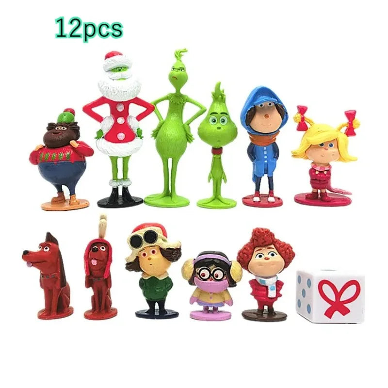 12pcs/set How the Stole Christmas Grinch-ed Figure Collection Model Toys