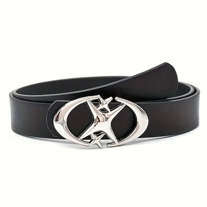 Stylish Oval Cross Metal Buckle Belt - Durable, Simple, and Universally Compatible - Unisex Gift Idea for Men and Women - NDX