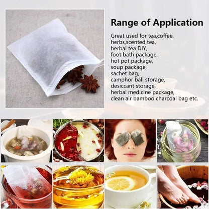Disposable Teabags Empty Scented Tea Bags with String Heal Seal Filter Paper for Herb Loose Tea Kitchen Accessories Tools