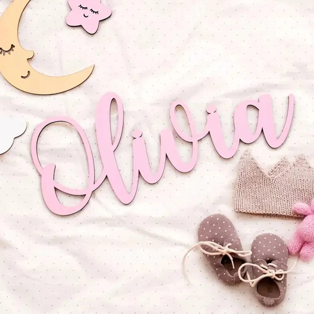 1pc Personalized Wooden Name Tag, Custom Content, Multi-color Selection, Home Decoration, Wall Decoration, Holiday Decoration