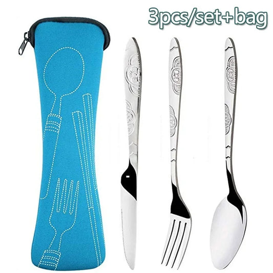 Picnic Set Tableware Washable with Zipper Travel Cutlery Kit Case Portable Pouch for Dinner Household Tool Travel Camping Spo