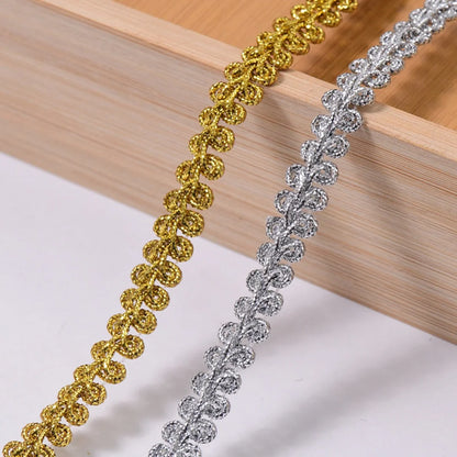 500CM Golden Silvery Lace Trim Ribbon DIY Crafts Gift packaging graduation season Lace Trimming Sewing Clothes Wedding Decor