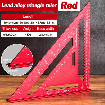 Woodworking Aluminum Alloy Triangle Gauges Measuring Gauging Tools High Precision Marker Angle Ruler Metric and Imperial - Re