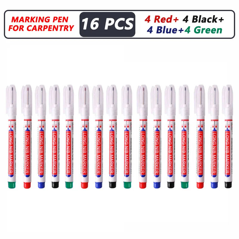 iLMH 4-40Pcs Deep Hole Long Nib Head Marker For Metal Perforating Pen Waterproof Bathroom Woodworking Decor Multi-Purpose Too