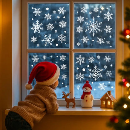 Christmas Decor Window Snowflake Stickers Wall Sticker Glass Window Stickers for Christmas Supplies Home Room New Year Gift