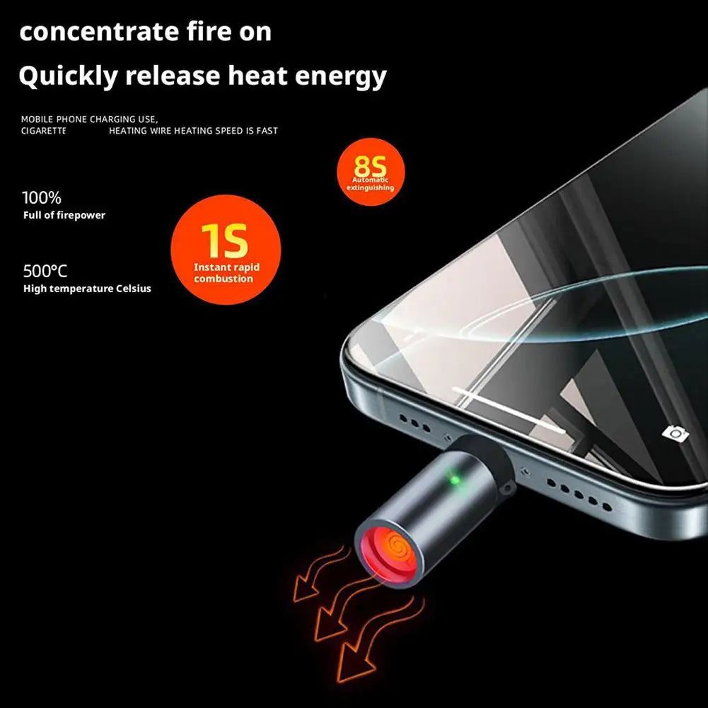 Mini Cigarette Lighter TYPE-C Portable Low Consumption Lighter Windproof Energy-saving Outdoor Cigarette Lighter Car Accessor