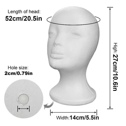 Mannequin Manikin Head Model Foam Wig Hair Lightweight Manikin Head Wig Display Stand For Scarves Jewelry Hats Placement Disp