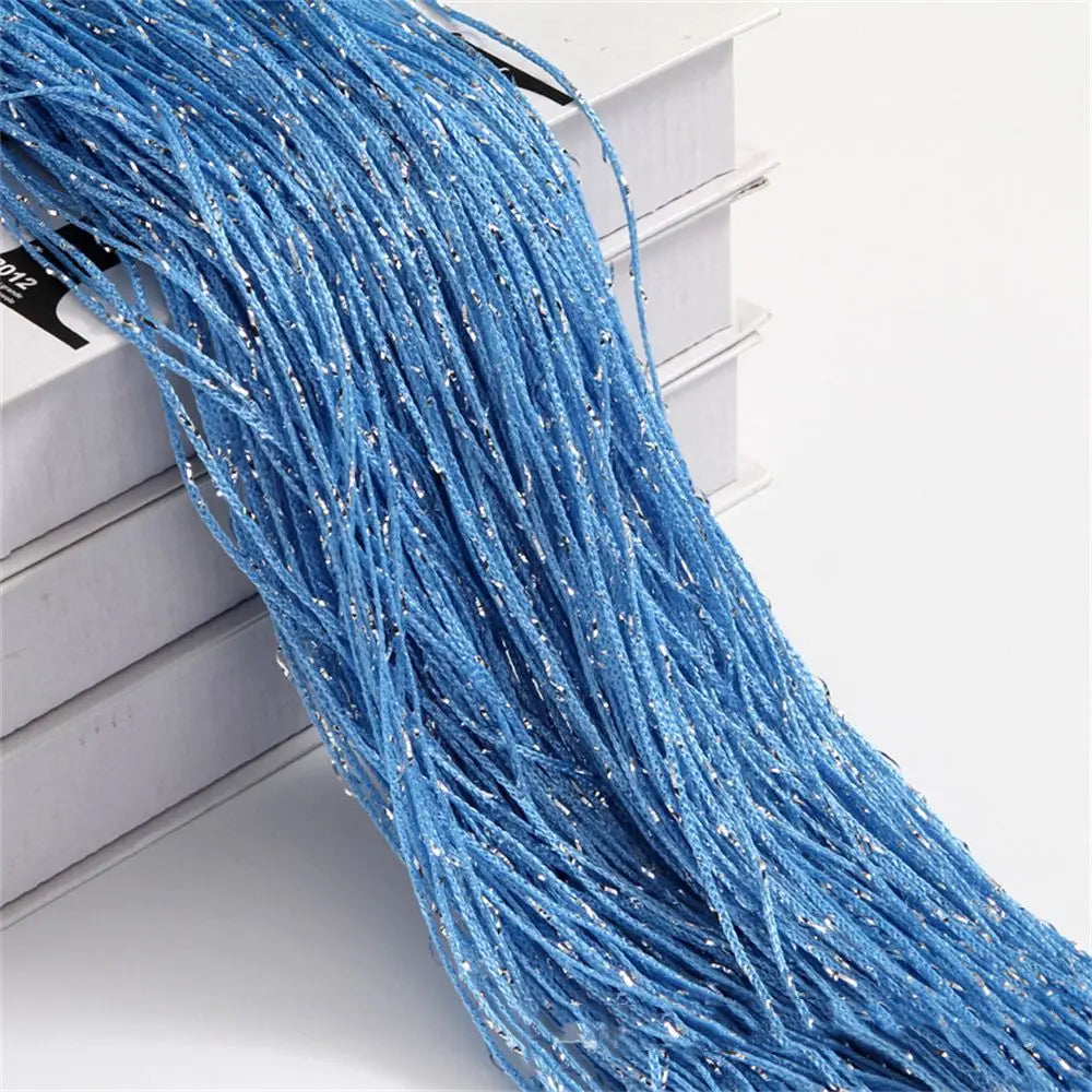 2M*1M String Curtain Panels Door Fly Screen Hanging Beaded Curtains Room Divider Net - blue