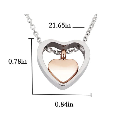 Cremation jewelry double heart ashes necklace 4 colors ashes pendant keepsake waterproof ashes holder jewelry-custom engravin