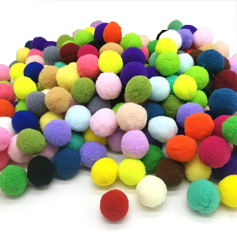 Assorted Pompom 8/10/15/20/25/30mm Fluffy Soft Pom Poms Balls Mixed Pompoms for DIY Crafts Wedding Decor Kid Toy Sewing Suppl