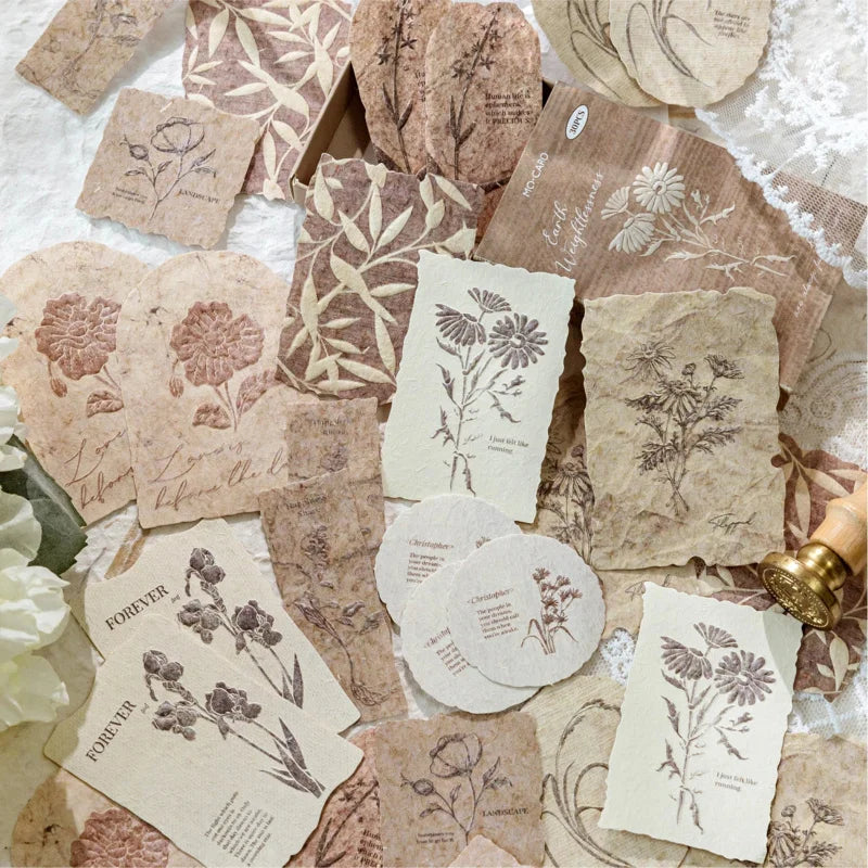 Journal GO 30pcs/box Vanilla Paper Stickers Creative Scrapbooking Collage Junk Journal diy Texture Material for Craft Making