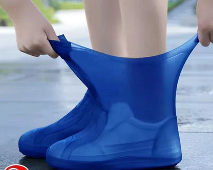 1 Pair Silicone WaterProof Shoe Covers Lip-resistant Rubber Rain Boot Rain Gear Overshoes Accessories for Outdoor Rainy Day -