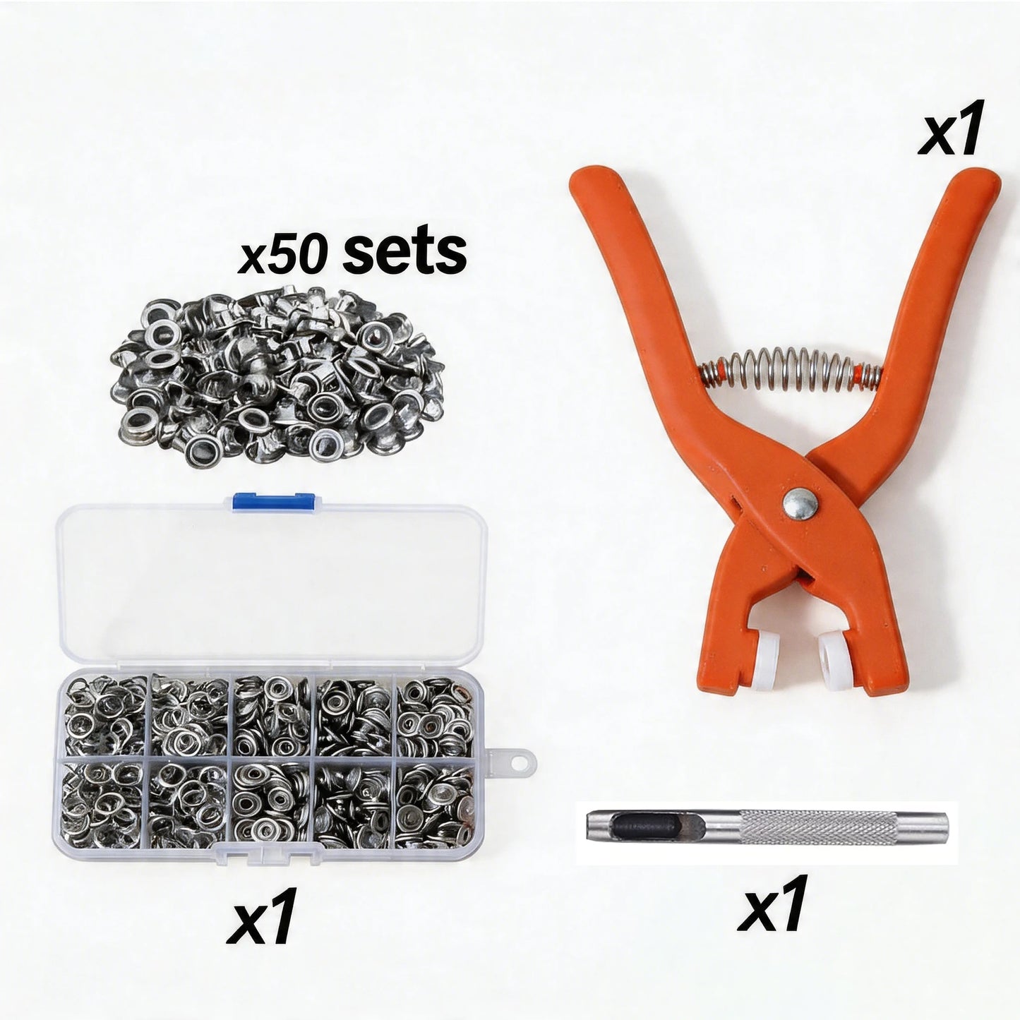 Snap Button Kit With Hand Pressure Pliers 50pcs Snaps , Metal Snaps For Sewing, Sewing Snaps For DIY Crafts Clothes Hats