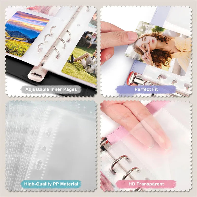 25pcs Page(4 Grids) Photo Card A5-Binder Kpop Photo Albums Idol Cards Loose-leaf Collect Book Binder Photocard Holder