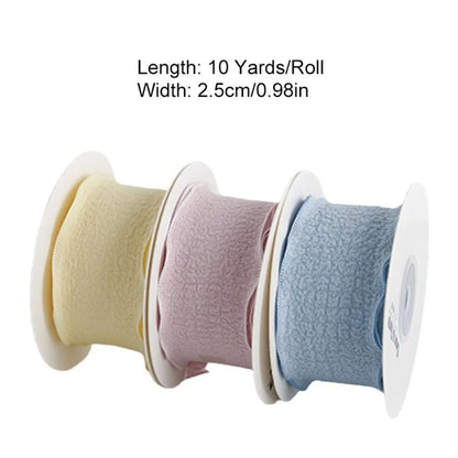 New 10 Yards Fishtail Yarn Ribbons Gift Wrapping Bouquets Wave Edge Pleated Gifts Packaging Material 2.5cm DIY Decor
