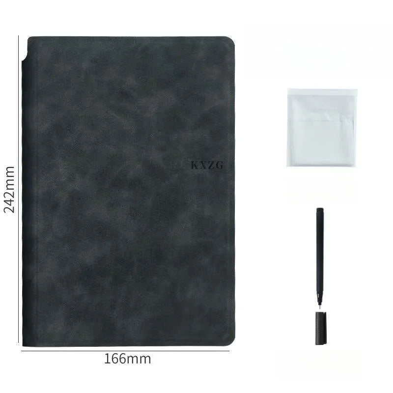 1 Pcs Reusable Whiteboard Notebook Set With Whiteboard Pen Erasing Cloth Leather Memo Pad Weekly Planner Portable Stylish Off