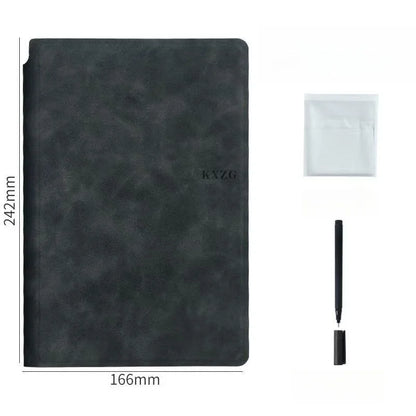 1 Pcs Reusable Whiteboard Notebook Set With Whiteboard Pen Erasing Cloth Leather Memo Pad Weekly Planner Portable Stylish Off