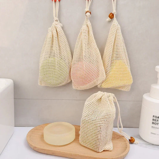 Soap Foaming Net Mesh Bags Bath Washing Tools Body Cleaning Bubble Helper Mesh Deep Cleaning Home Bathroom Exfoliating Suppli