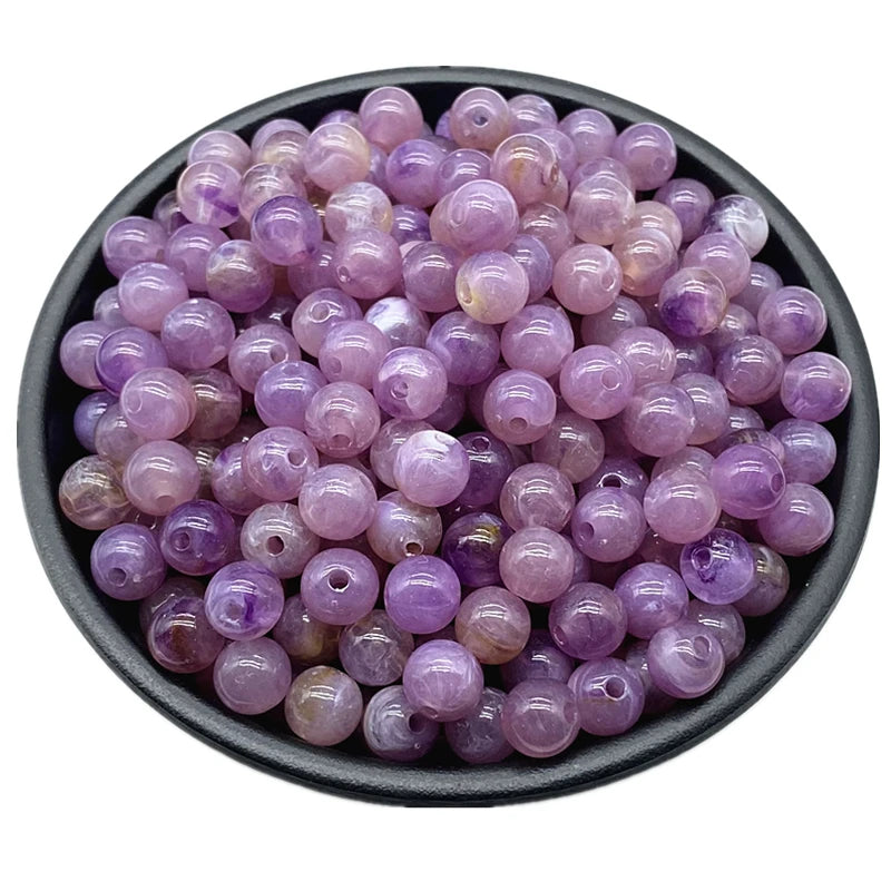 6 8 10mm Acrylic Round Beads for Jewelry Makeing Bracelet Necklace DIY Accessory