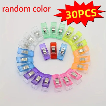 30/50/100 Colorful Plastic Edging Clip, Sewing Clip, Underwear, Tie, Universal Clothing,Auxiliary Tool for Handmade Crafts