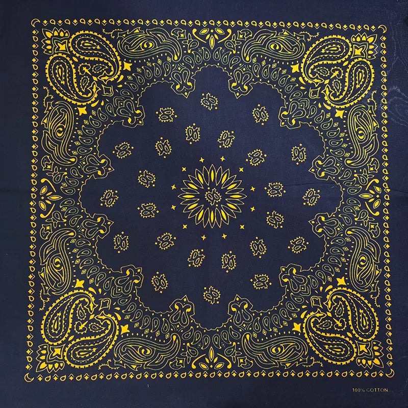 New Fashion Hip Hop 100% Cotton Bandana Square Scarf 55cm*55cm Black Red Paisley Headband Printed For Women/Men/Boys/Girls - 