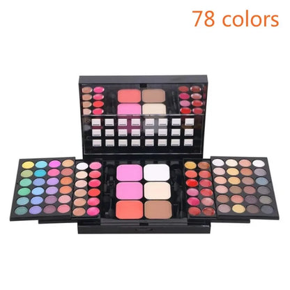 40/74/78 Colors Glitter Eyeshadow Palette Matte Waterproof Long Lasting Pressed Powder Cosmetics Kit Fashion Women MakeUp Too