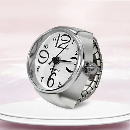New Ring Watch Creative Circular Dial Alloy Shell Finger Couple Men And Women